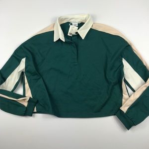 Urban Outfitters Green cropped polo